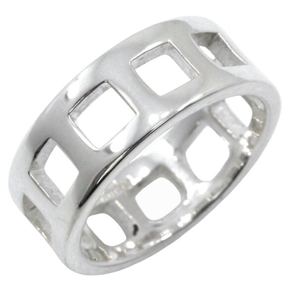 GUCCI Open square Ring Silver925 #6.2(US Size) 4.4g Women - Picture 1 of 7